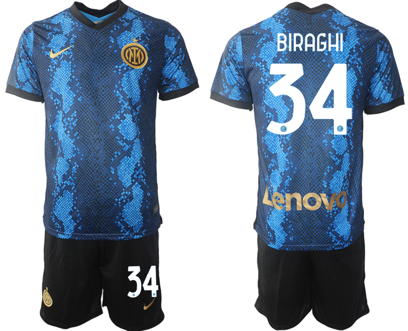 Men 2021-2022 Club Inter Milan home blue #34 Nike Soccer Jersey